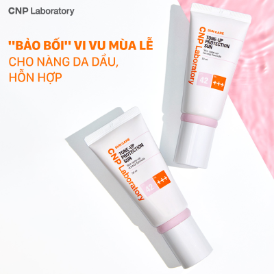 Set Kem Chống Nắng Tone-Up Protection Kiềm Dầu Nâng Tông CNP 50ml + 31ml
