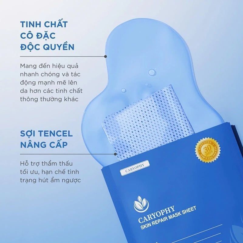 Mặt Nạ Caryophy Skin Repair Mask Sheet Làm Dịu Da Mụn, Phục Hồi & Dưỡng Ẩm 22g