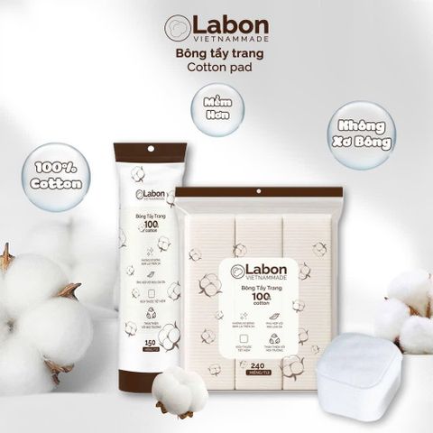 Bông tẩy trang Labon mềm mịn Pure Snow Cotton Pad 150 miếng