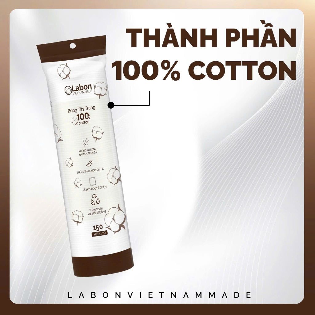 Bông tẩy trang Labon mềm mịn Pure Snow Cotton Pad 150 miếng