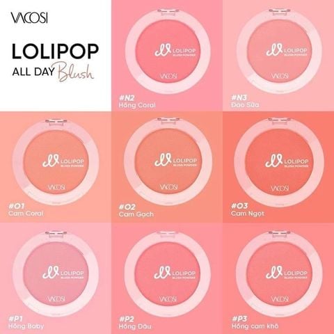 Phấn Má Hồng Vacosi Lolipop All Day Blush 5.6g