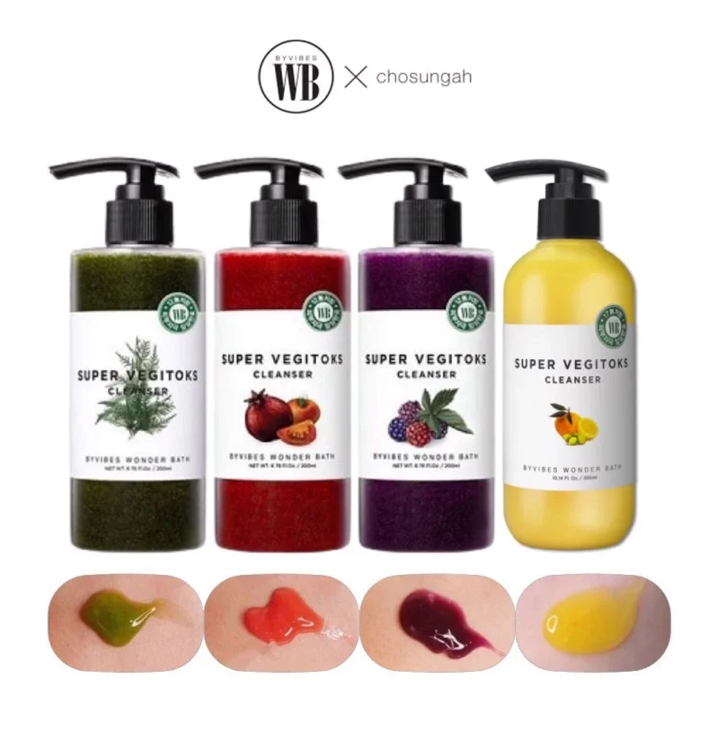 Sữa Rửa Mặt Rau Củ Thải Độc Byvibes Wonder Bath Super Vegitoks Cleanser (300ml) New