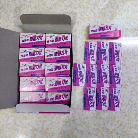 Hộp lớn 200 cái lưỡi lam tím Tian Tian Brand [loại 1]