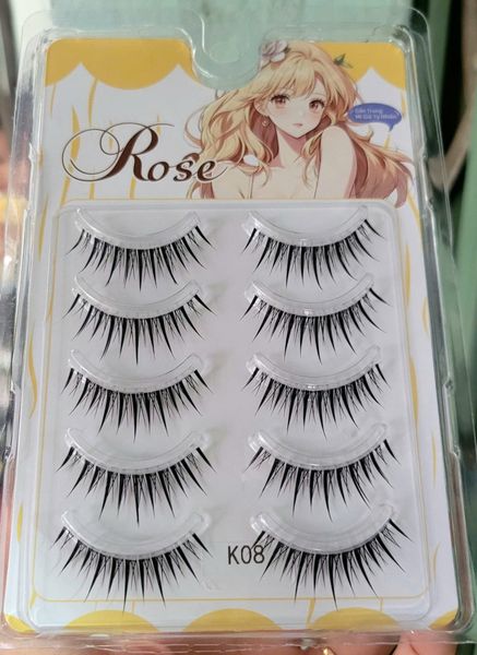 Lông Mi Giả Gân Trong  Cao Cấp 5 Cặp Nhiều Mã ( Rose )