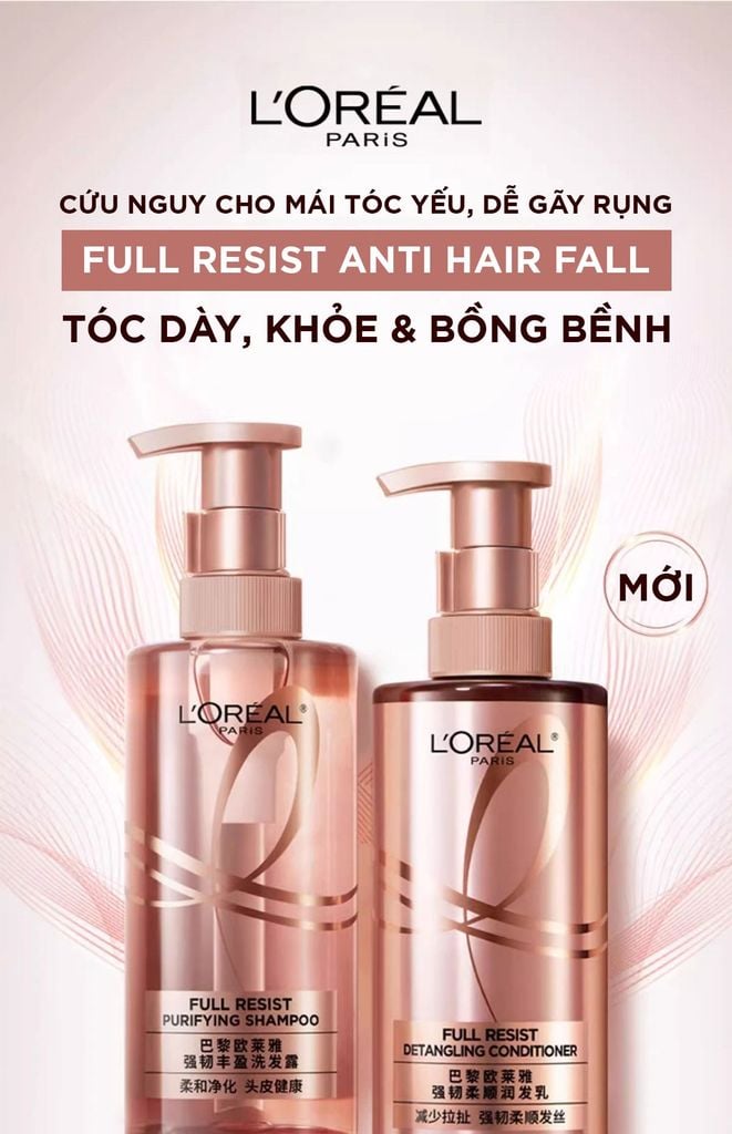 Bộ Dầu Gội Xả L'Oreal Paris Full Resist Purifying Ngăn Ngừa & Giảm Gãy Rụng 440ml x 2 chai