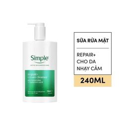 Sữa Rửa Mặt Simple Repair+ Phục Hồi Dịu Da 240ml