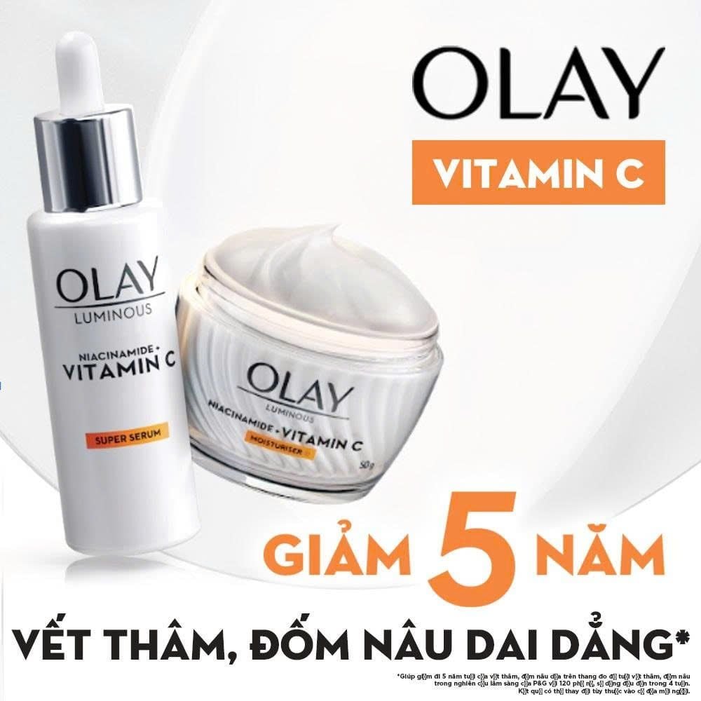 Serum Olay Hỗ Trợ Dưỡng Sáng Da, Làm Mờ Vết Thâm, Đốm Nâu Luminous Niacinamide + Vitamin C Super Serum 30ml