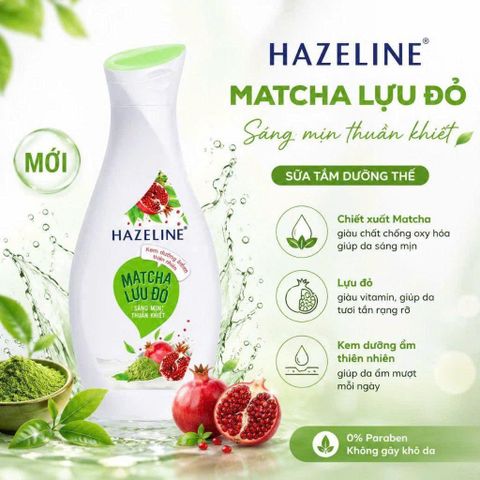 Sữa dưỡng thể Hazeline Matcha & Lựu đỏ 370ml