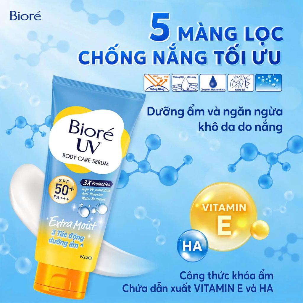 Serum Dưỡng Thể Chống Nắng Bioré Kháng Bụi UV Anti-Pollution Body Care SPF50+/PA+++ 150ML
