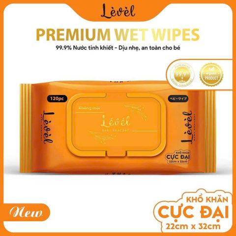 Khăn ướt LEVEL 800gr Chất Lượng Cao, Khổ Khăn Cực Đại 22cm x 32cm, Làm từ vải không dệt