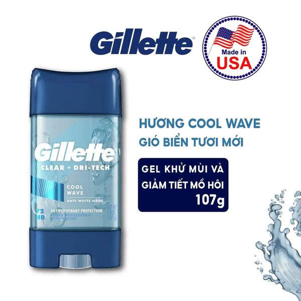 Gel Khử Mùi Giảm Mùi Cơ Thể Nam Giới Gillette Clear Gel Cool Wave 107g