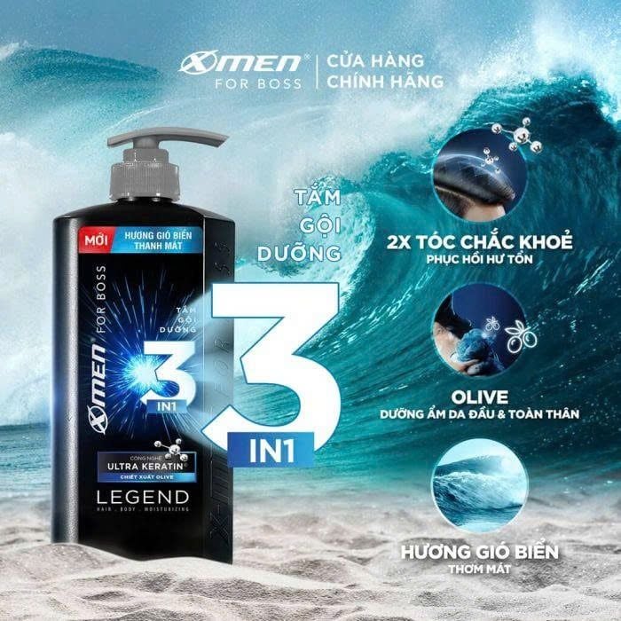 Dầu Tắm Gội 3 In 1 X-men For Boss Legend 630g