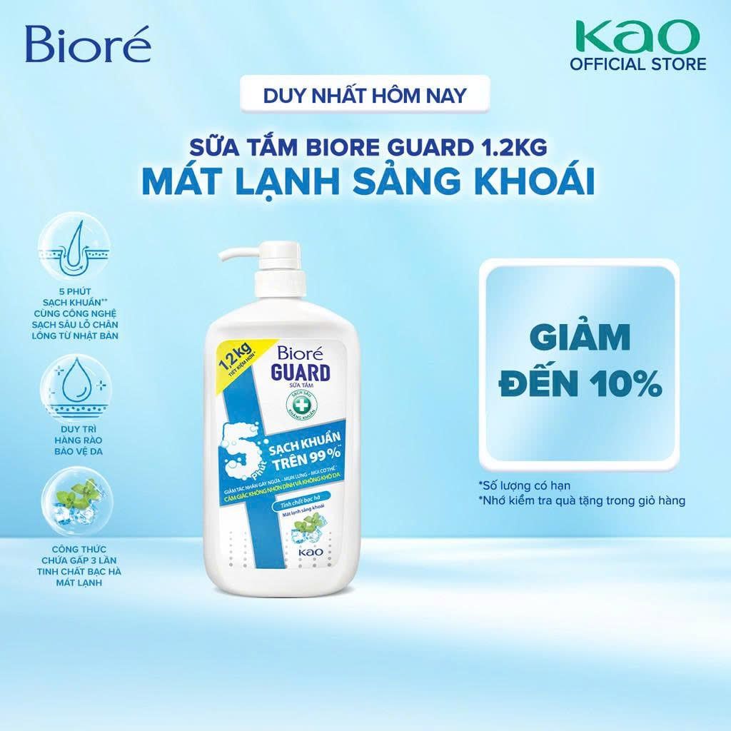 Sữa tắm sạch sâu kháng khuẩn Biore Guard 1.2kg
