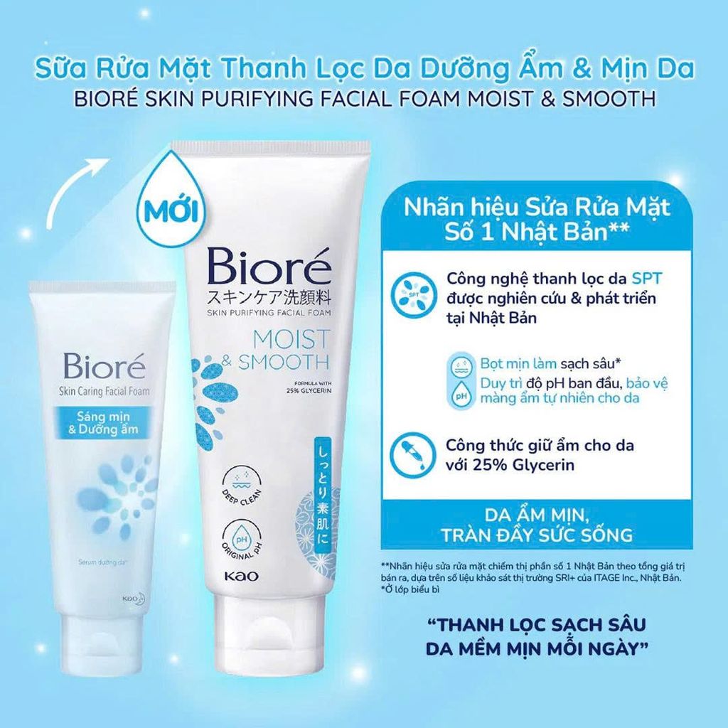 Sữa Rửa Mặt Bioré Sạch Nhờn Lỗ Chân Lông Nhỏ Mịn Tuýp 100g