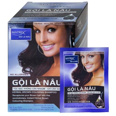 Dầu gội nhuộm đen tóc Matrix gội là đen gói 25ml