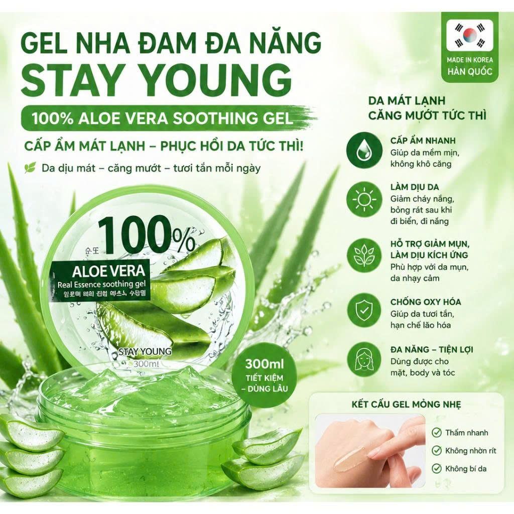 Gel Mặt Nạ Dưỡng Da Nha Đam StayYoung hộp 300gr - Hàn Quốc