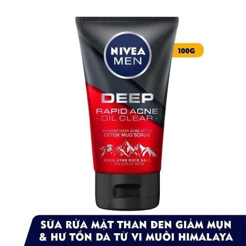 Sữa Rửa Mặt Nivea Men Ngăn Ngừa Mụn & Kiểm Soát Chất Nhờn 100g