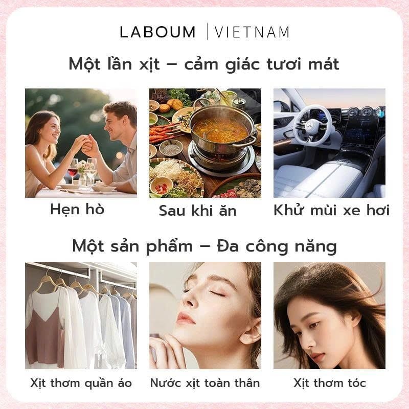 Xịt Thơm Body Mist LA BOUM Có Ánh Kim Lấp Lánh 250ml #ROSY SUNSET
