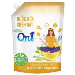 [MỚI] Túi Nước Rửa Chén On1 3.2KG Hương Kiwi Aloevera/Chanh Sả/Quế Cam Làm Sạch Bóng Vết Dầu Mỡ