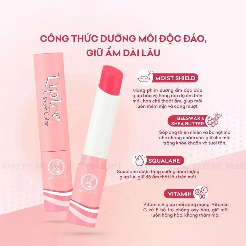 Son Dưỡng LipIce Hiệu Chỉnh Sắc Môi Hồng Tự Nhiên Sheer Color 2.4g