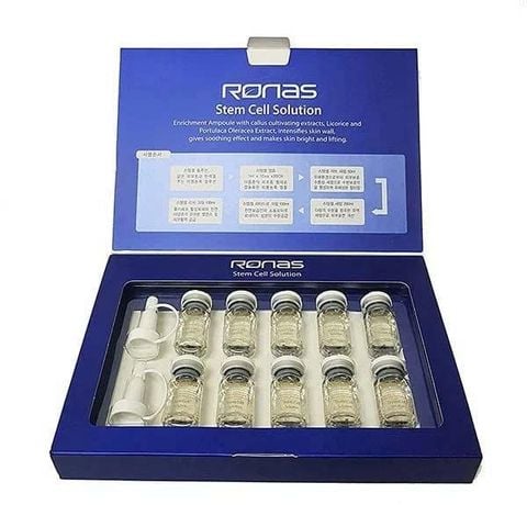 Set 10 Lọ Tế Bào Gốc Tái Tạo Da Ronas Stem Cell Solution 5ml