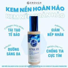 (Phiên bản nâng cấp) Kem Nền Che Phủ Cao ENOUGH Ultra X10 Cover Up Collagen Foundation SPF50+ PA+++ No.21