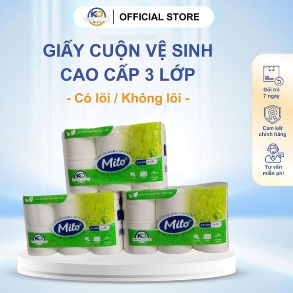 Giấy Cuộn Cao Cấp MITO 3 Lớp * 6 cuộn