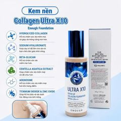 (Phiên bản nâng cấp) Kem Nền Che Phủ Cao ENOUGH Ultra X10 Cover Up Collagen Foundation SPF50+ PA+++ No.21