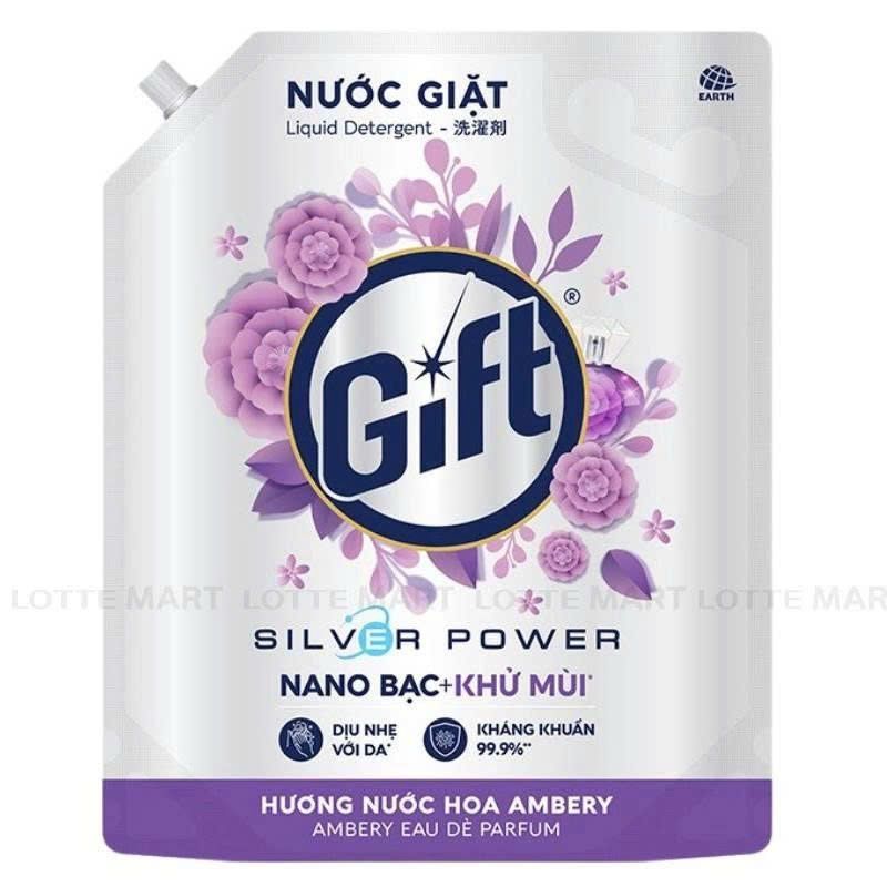 Nước Giặt Gift Hương Nước Hoa Ambery Cho Máy Giặt Cửa Trước Và Cửa Trên Túi 3.6kg