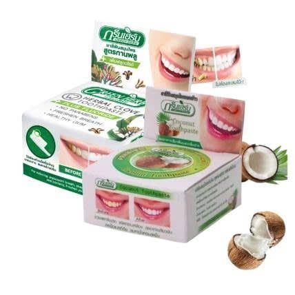 Bột tẩy trắng răng Green Herb Herbal Clove hương dừa và đinh hương