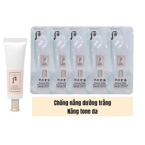 [Sample] kem chống nắng Whoo Radiant White Tone Up Sunscreen 1ml x 10pcs