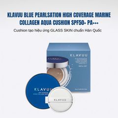 Set Phấn Nước Dưỡng Ẩm Klavuu Blue Pearlsation High Coverage Marine Collagen Aqua Cushion SPF50 PA+++(Tặng kèm lõi)