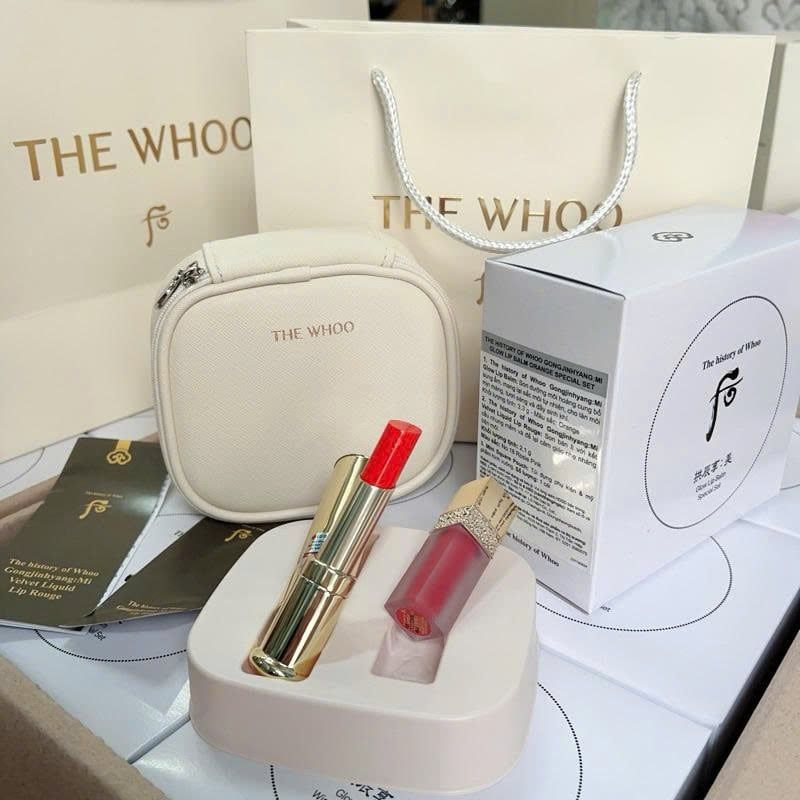 Bộ Son Dưỡng Môi Đông Y Whoo Glow Lip Balm Special Set Orange