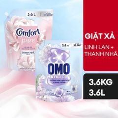 OMO NƯỚC GIẶT CỬA TRƯỚC LINH LAN 1.6KG + NƯỚC XẢ CFT THANH NHÃ 1.4L (TẶNG GẤU)