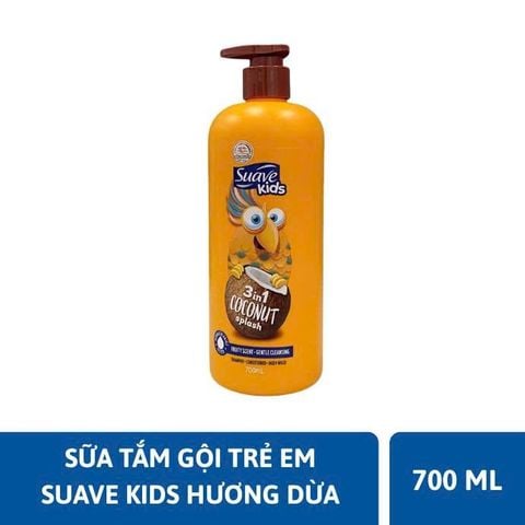Sữa Tắm Gội Trẻ Em Suave Kids 3in1 Fruity Scent Gentle Cleansing Shampoo - Conditioner - Body Wash 700ml
