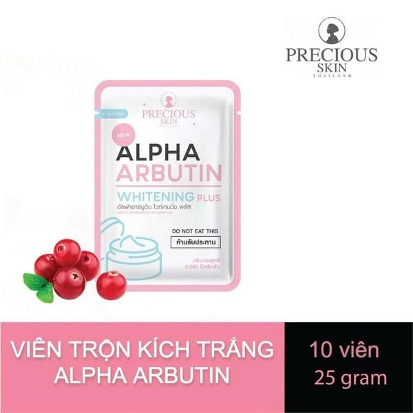 Viên Bột Kích Trắng Da Precious Skin Alpha Arbutin Whitening Plus (Vỉ 10 Viên)