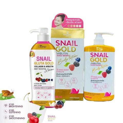 Sữa Dưỡng Thể Precious Skin Thái Lan Snail Gold Arbutin Mixed Berry Hỗ Trợ Dưỡng Sáng Da 500ml