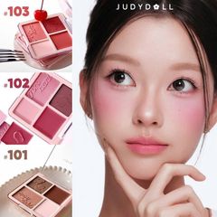 Bảng Phấn Má Hồng Judydoll Bắt Sáng 4 Ô Tông Lì Đa Năng Blush&Highlight Palette 9g