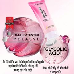 Gel Rửa Mặt Sáng Da L’Oreal Paris Glycolic Bright Low PH Cleanser 90ml Mờ Thâm Dịu Da Nhạy Cảm