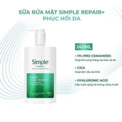 Sữa Rửa Mặt Simple Repair+ Phục Hồi Dịu Da 240ml