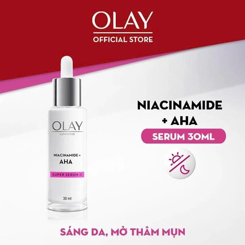 Super Serum Olay Luminous Niacinamide + Aha Dưỡng Sáng Da, Mờ Thâm Mụn 30Ml