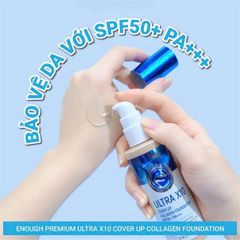 (Phiên bản nâng cấp) Kem Nền Che Phủ Cao ENOUGH Ultra X10 Cover Up Collagen Foundation SPF50+ PA+++ No.21