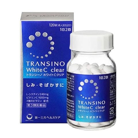 Viên uống trắng da, trị nám Transino White C Clear 120 viên