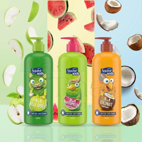 Sữa Tắm Gội Trẻ Em Suave Kids 3in1 Fruity Scent Gentle Cleansing Shampoo - Conditioner - Body Wash 700ml