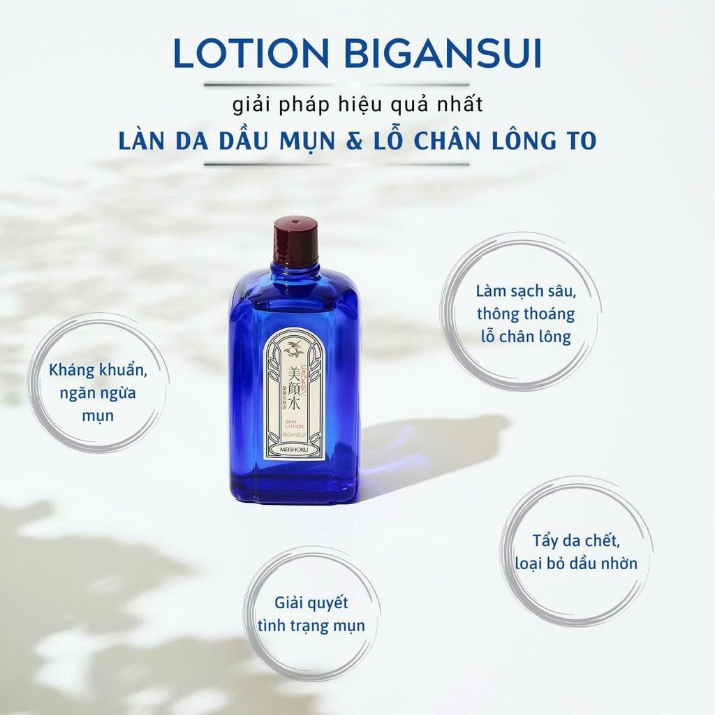 Nước hoa hồng trị mụn Meishoku Bigansui Medicated 90ml