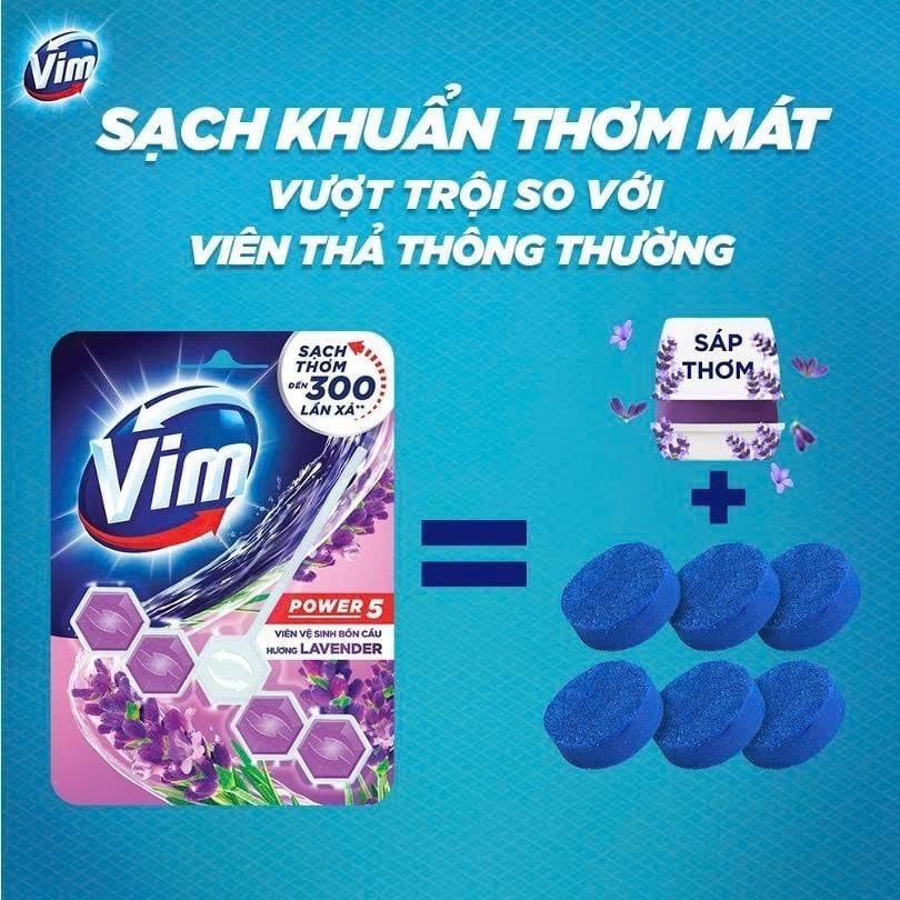 Viên treo vệ sinh toilet Vim hương trà xanh 55G