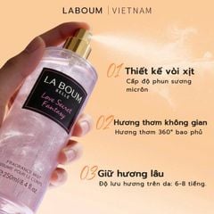 Xịt Thơm Body Mist LA BOUM Có Ánh Kim Lấp Lánh 250ml #ROSY SUNSET