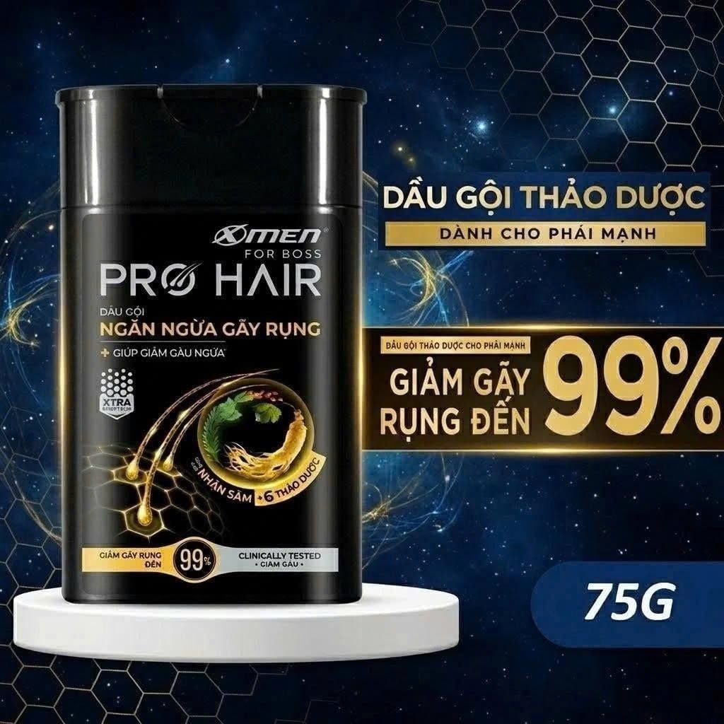 Dầu gội X-Men Pro Hair for Boss Nhân Sâm +6 thảo dược 75g
