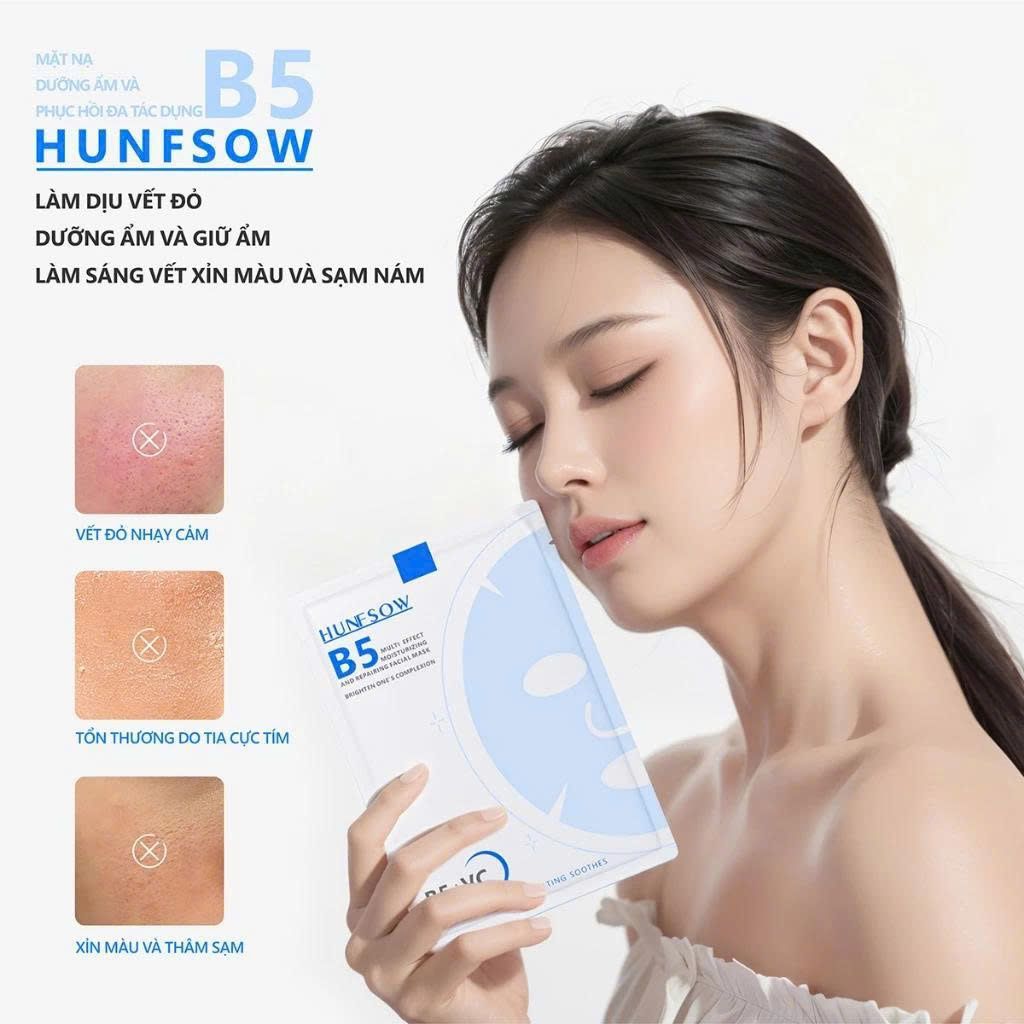 Mặt Nạ Dưỡng Ẩm Làm Sáng Da HUNFSOW Hyaluronic Acid B5 Moisturizing & Repairing Mask 30ml