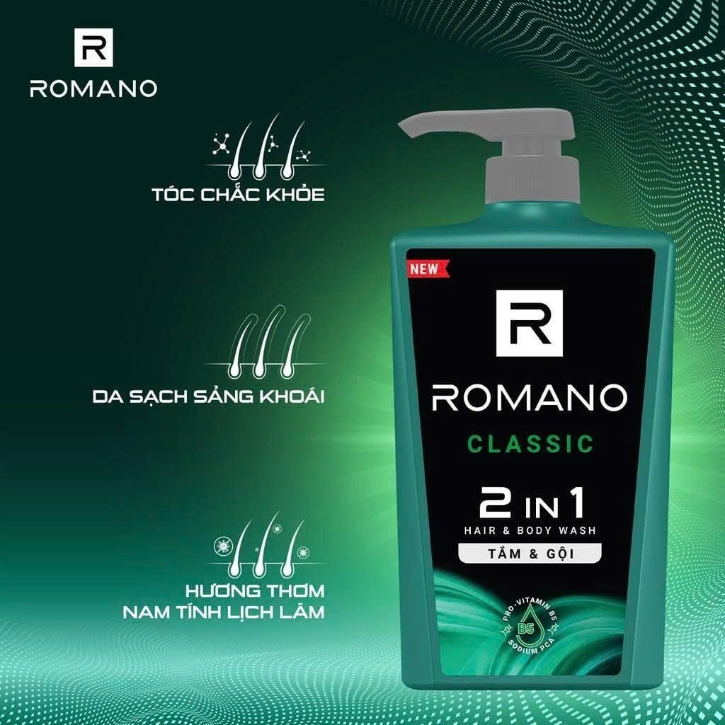 Tắm gội 2 trong 1 hương nước hoa Romano